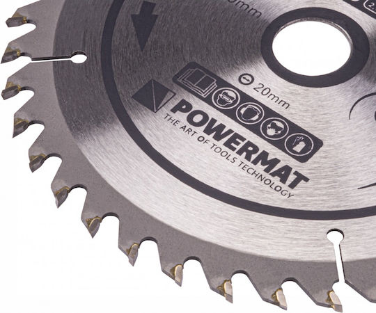 Powermat Cutting Disc Wood Hole Diameter 160mm with 40 Teeth 1pcs