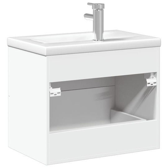 vidaXL Πάγκος με Νιπτήρα Μ60xΒ38.5xΥ48cm Λευκό