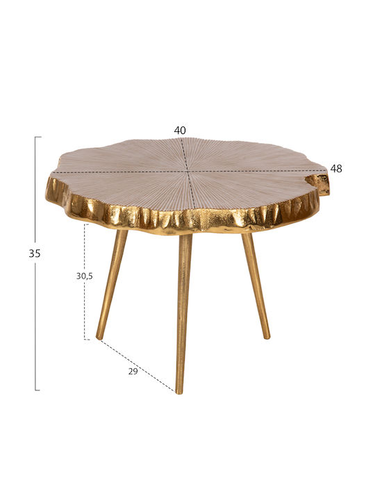 Round Side Coffee Table Angul Metal Gold-White W48xL40xH35cm