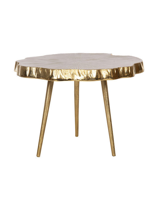 Round Side Coffee Table Angul Metal Gold-White W48xL40xH35cm