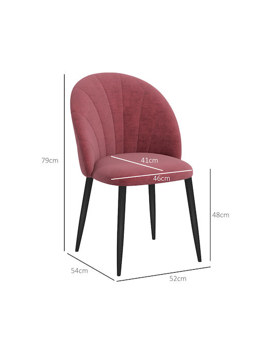 Dining Room Velvet Chair Red 2pcs