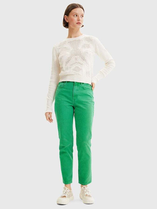 Desigual Jers Women's Long Sleeve Sweater Cotton White