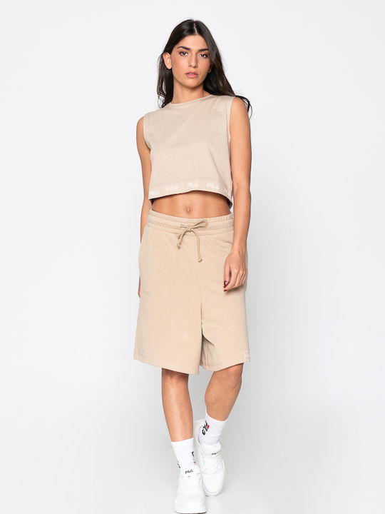 Gladys Γυναικείο Αθλητικό Crop Top Αμάνικο Χακί