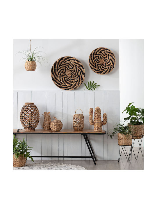 Atmosphera Hya Φαναράκι Ψάθινο Επιτραπέζιο Μπεζ 16x16x25εκ.