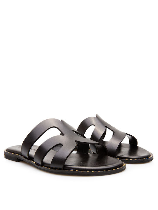 Makis Kotris Women's Flat Sandals in Black Color