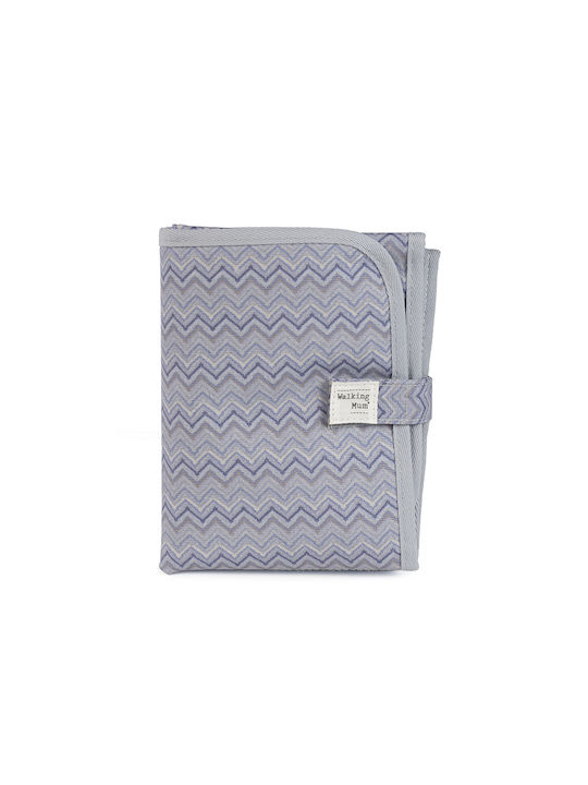 Walking Mum Pad Portabil De Schimbare Zigzag Din Material Gri/Albastru 33x66cm