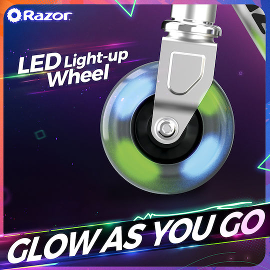 Razor Color Rave Trotinetă Electrică Pentru Copii Cu Viteză Maximă De 12km/h Și Autonomie De 6km În Culoare Argintie