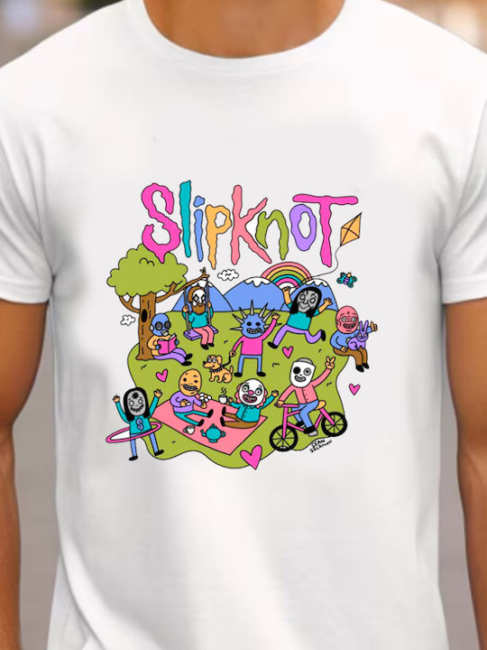 Fruit of the Loom Slipknot T-shirt Slipknot Λευκό Βαμβακερό