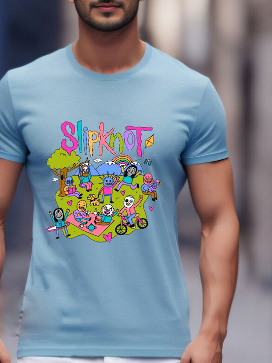Fruit of the Loom Slipknot T-shirt Slipknot Blue Cotton