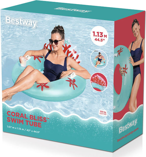 Bestway Blue Inflatable Wheel Backrest Coral Reef 107cm 43730