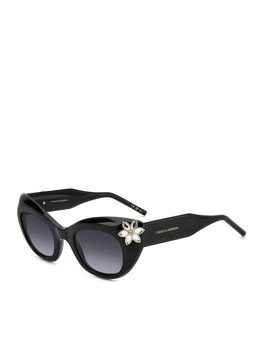 Carolina Herrera Women's Sunglasses with Black Horn-Rimmed Frame and Grey Gradient Lenses HER 0215/S 807/9O