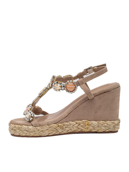 Damenplattformen Beige
