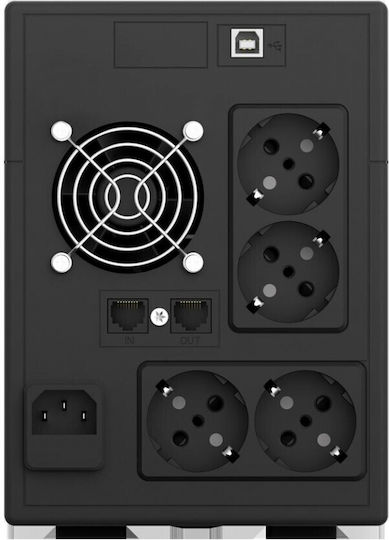 NJOY Cadu 2000 UPS Line-Interactive 2000VA 1200W με 4 Schuko Πρίζες