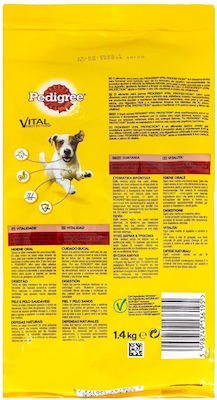 Pedigree Vital Protection Mini Adult <10kg 1.4kg Dry Food for Adult Dogs of Small Breeds with Vegetables and Calf