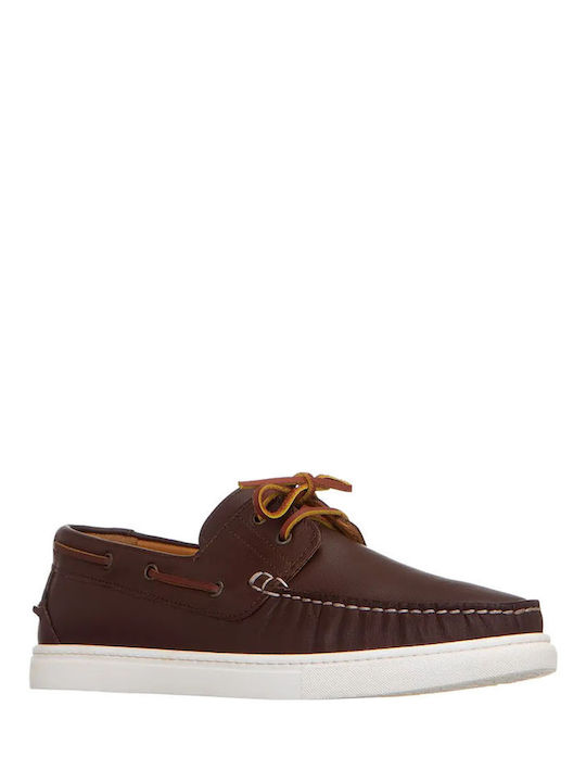 Καλογήρου Men's Boat Shoes Brown