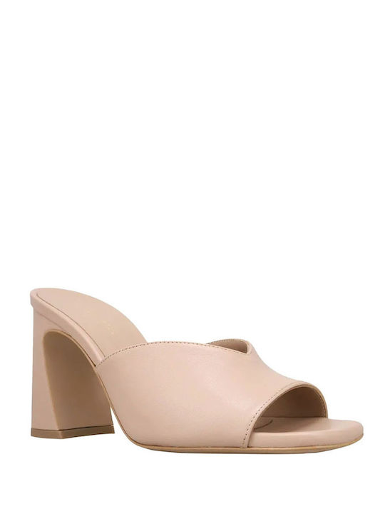 Kalogirou Chunky Heel Mules Carne