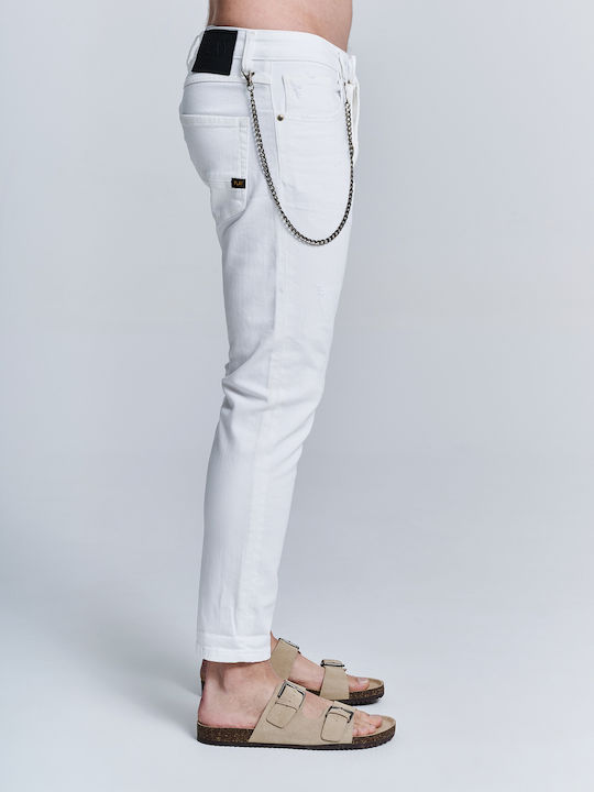 Nollan Men's Elastic Jeans Pants with Slim Tapered Fit White 5-819.211.P9.051.N0024