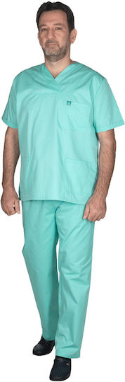 Alezi Unisex Σετ Ιατρικό Παντελόνι και Μπλούζα Τιρκουάζ