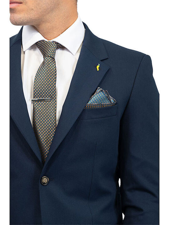 Summer Men’s Suit Jacket with Slim Fit Blue