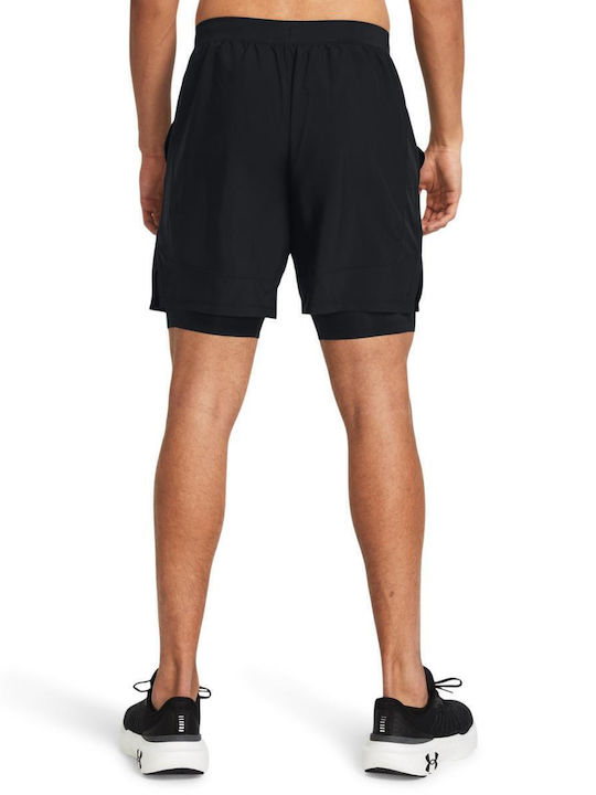 Under Armour Launch 7'' 2 В 1 Спортна Мъжка Черна Бермуда