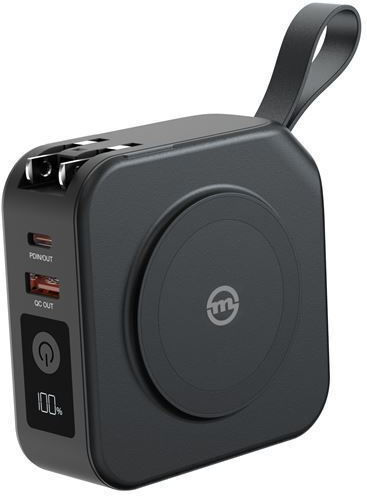 PBT-02L MagSafe Power Bank 10000mAh 20W mit USB-A Ausgangsanschlüsse und USB-C Ausgangsanschlüsse Power Delivery / Schnellladung Schwarz