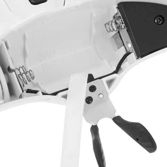 5 Lenses 1.0x-3.5x Loupe Glasses Bracket Headband Magnifier 2 LED Lights Eye Magnification Goggles Magnifying Tool White
