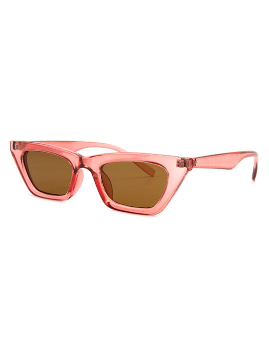 Awear Women's Sunglasses with Pink Plastic Frame and Brown Lens YolandaPink