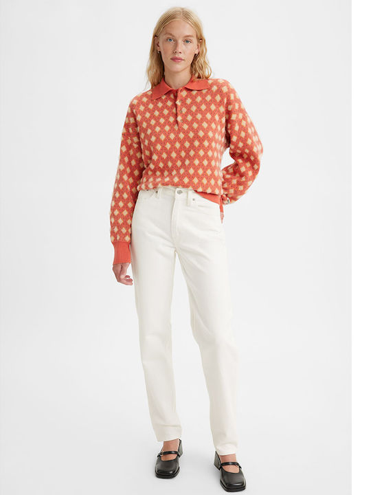 80's Damenjeans in Mom-Passform Sub-white