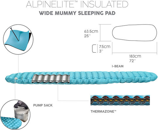 Bestway Mattress Μονό Υπόστρωμα Camping 183x63.5cm Πάχους 7.5cm Μπλε
