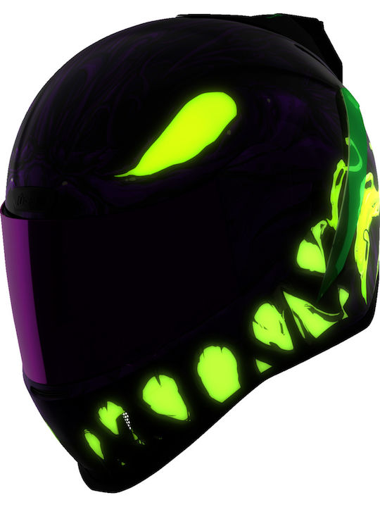 Icon Face Airform Light Purple Motorcycle Helmet Full Face DOT / ECE 22.05 with Sunvisor