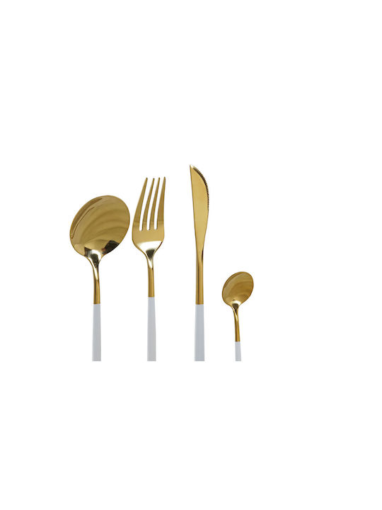 DKD Home Decor Set de Tacâmuri Inoxidabil Albe 24buc