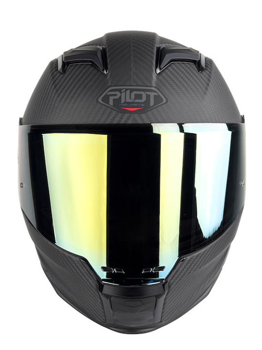 Pilot Stealth Motorcycle Helmet Full Face ECE 22.06 1380gr with Sunvisor