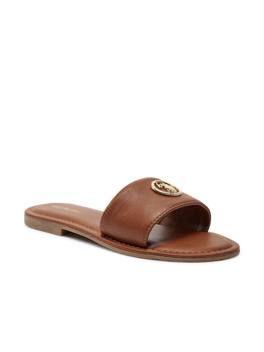 U.S. Polo Assn. Women's Flat Sandals in Tabac Brown Color