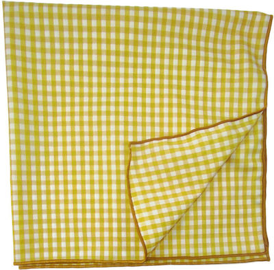 Headband - Ribbon - Yellow Checkered Scarf 55x55cm