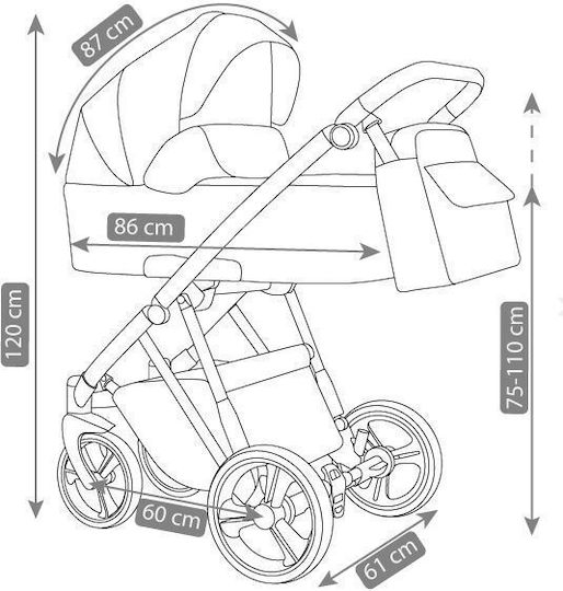 Camarelo OL8 Verstellbar 3 in 1 Baby Kinderwagen Geeignet für Neugeborene Gray