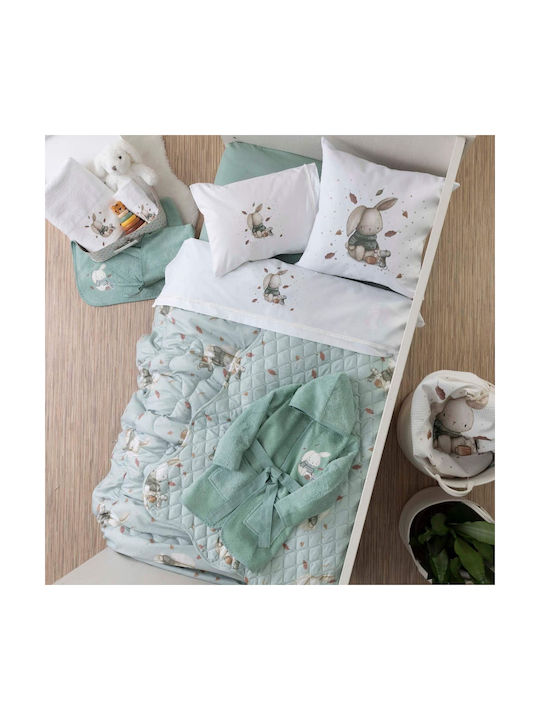 Borea Λαγουδάκι Baby Sheets Set Crib Cotton White-veramane 120x160cm