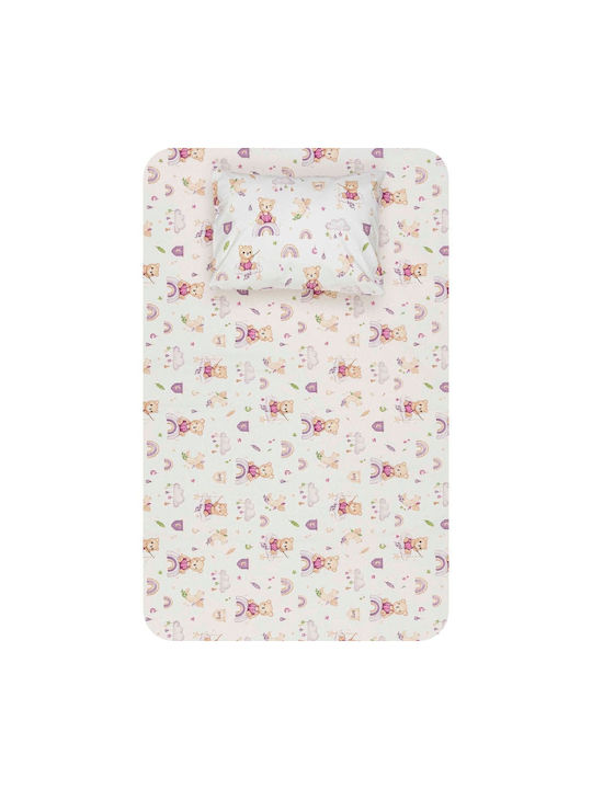 Borea Fishing Baby Sheets Set Crib Cotton Lilac 120x160cm 3pcs