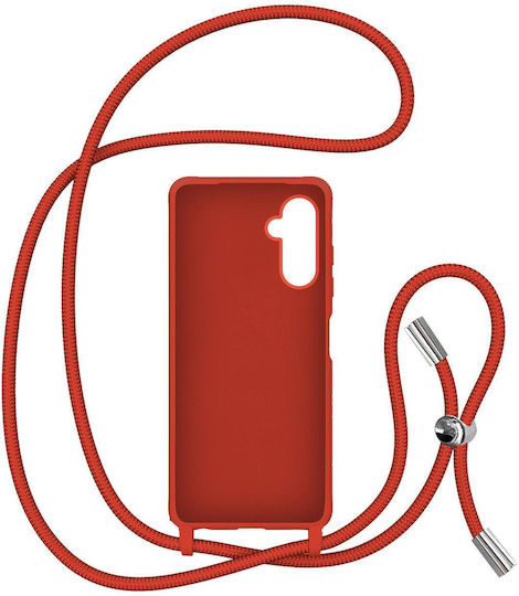 Rope Back Cover Σιλικόνης με Λουράκι Κόκκινο (Samsung A54 5G)