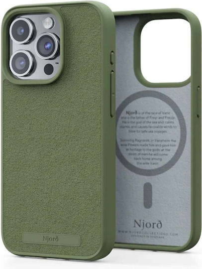Njord Suede Back Cover Plastic 2mm Kaki (iPhone 15 Pro)