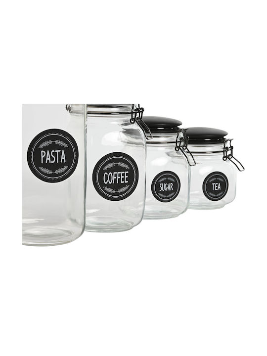 Home Esprit Set 1pcs Jars General Use with Lid Metallic Black 11.4cm