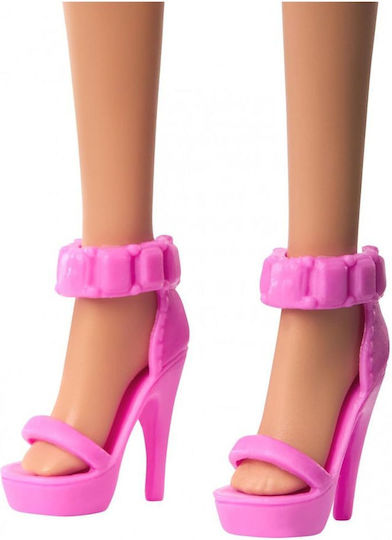 Barbie Doll Blonde with Pink Striped Dress for 3+ Years 29cm (Various Designs) 1pc