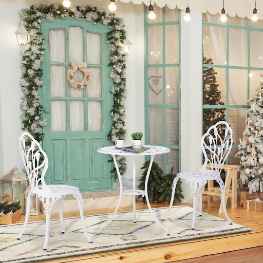 Outsunny Garden & Outdoor Furniture Sets Dining Room 3 Pieces White