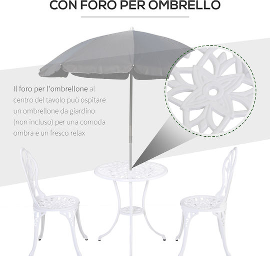 Outsunny Garden & Outdoor Furniture Sets Dining Room 3 Pieces White