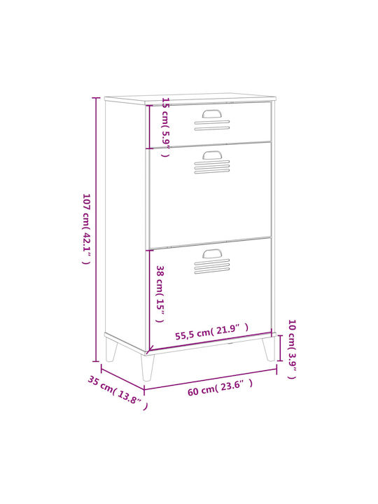 Пластмасов Обувна рафт 60x35x107см