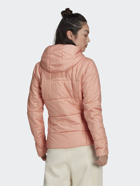 Adidas Scurt Jachetă de femei Puffer pentru iarnă Portocaliu