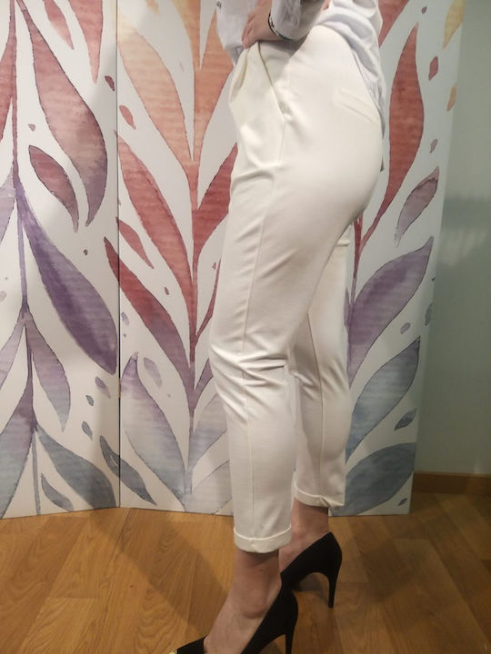 Dama Tesatura Pantaloni Alb