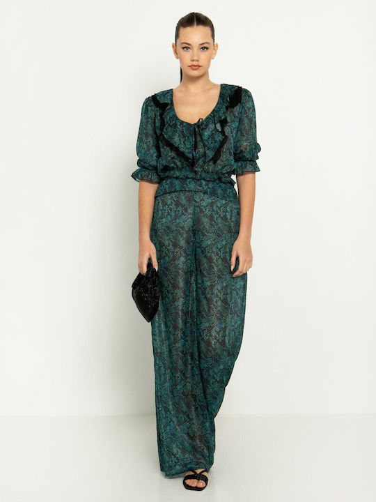 Women's Fabric Trousers Green