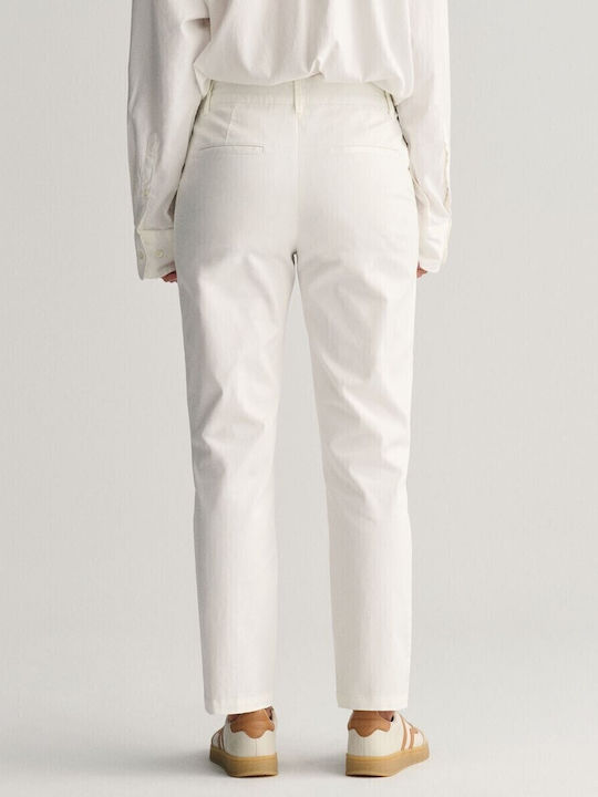 Gant Damen Hochgeschnittene Chino Hose in Slim Passform OffWhite