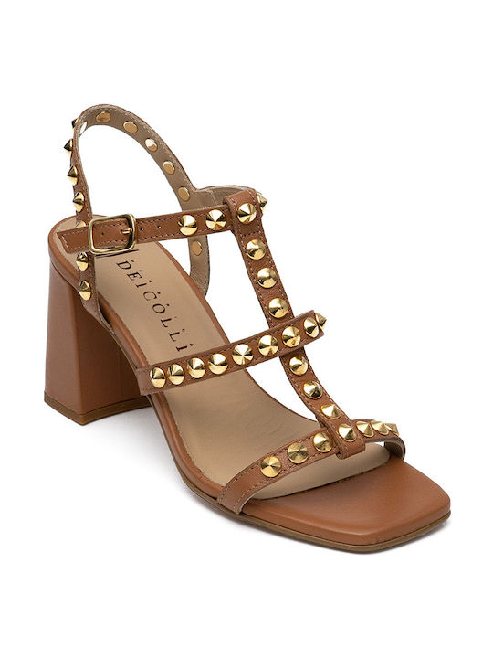 Dei Colli Leather Women's Sandals Tabac Brown