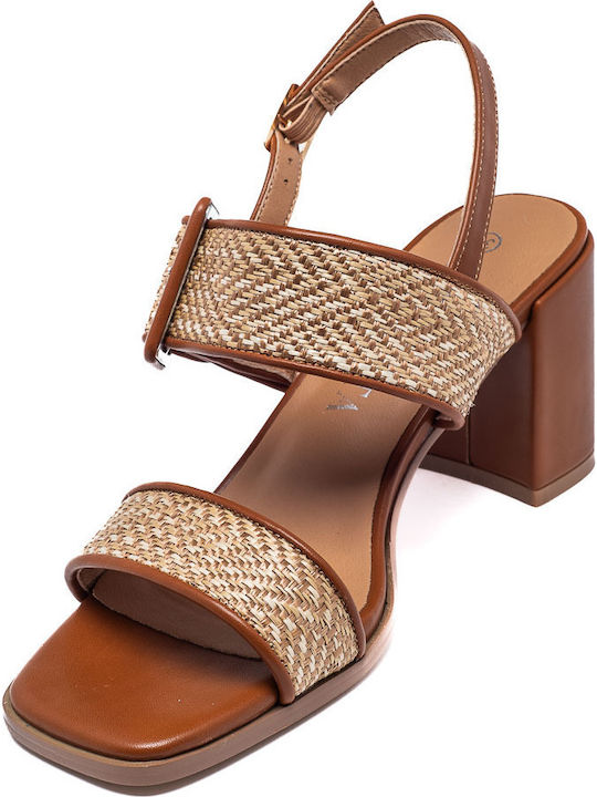 Damen Sandalen in Tabac Braun Farbe